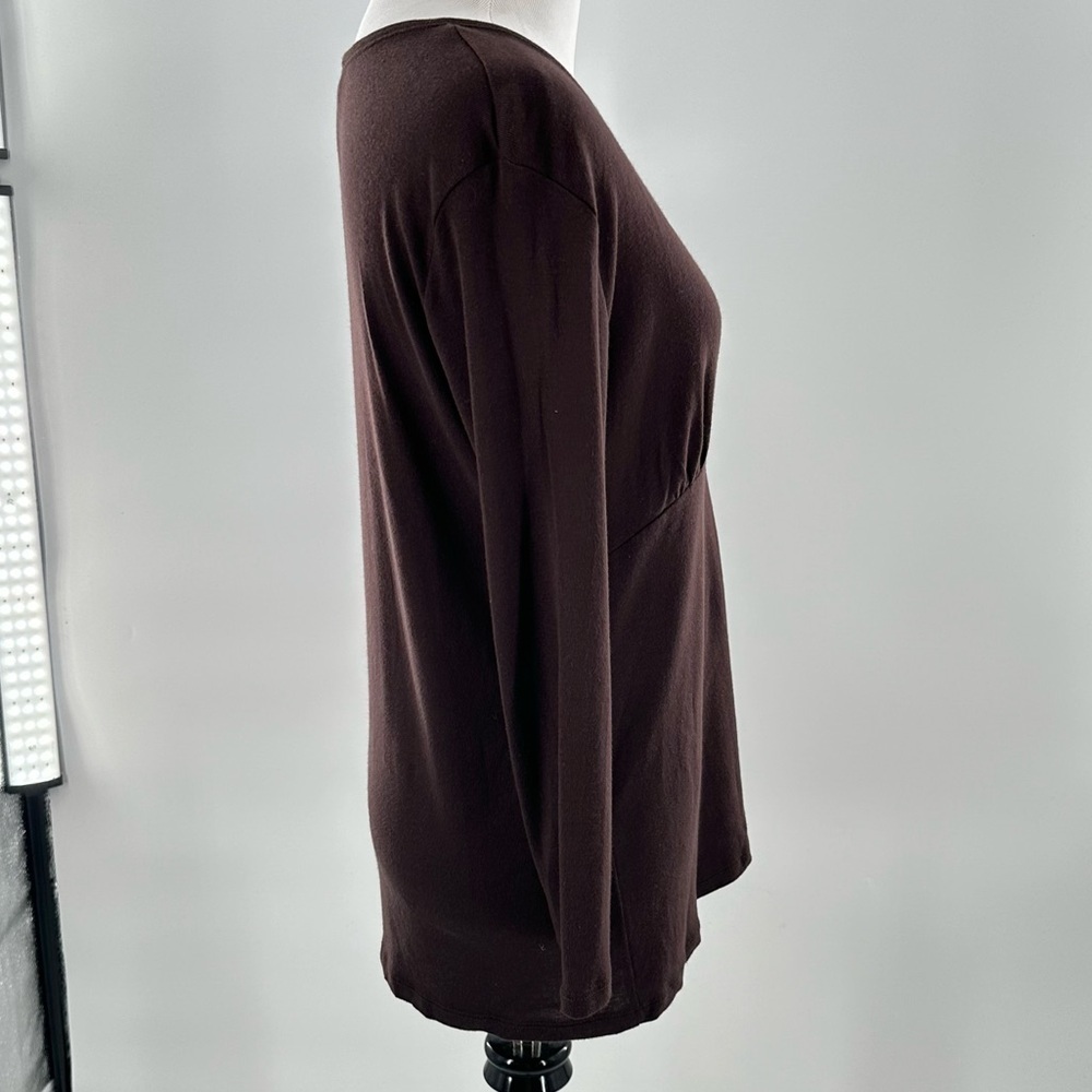 Talbots sweater size S brown 55% Pima cotton v-neck cardigan vintage y2k 2000s - Picture 4 of 11
